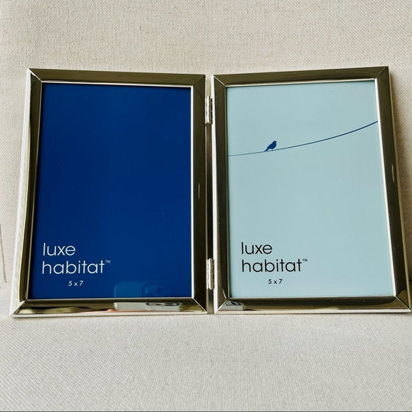 NWOT💥 LUXE HABITAT Double 5x7 Silver Photo Frame - Picture 1 of 7